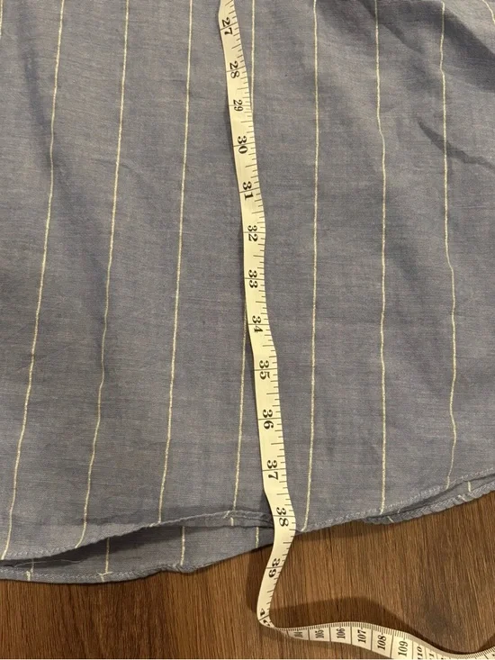 Chaps Silver Chambray Metallic Striped Sleeveless Dress - Picture 12 of 12